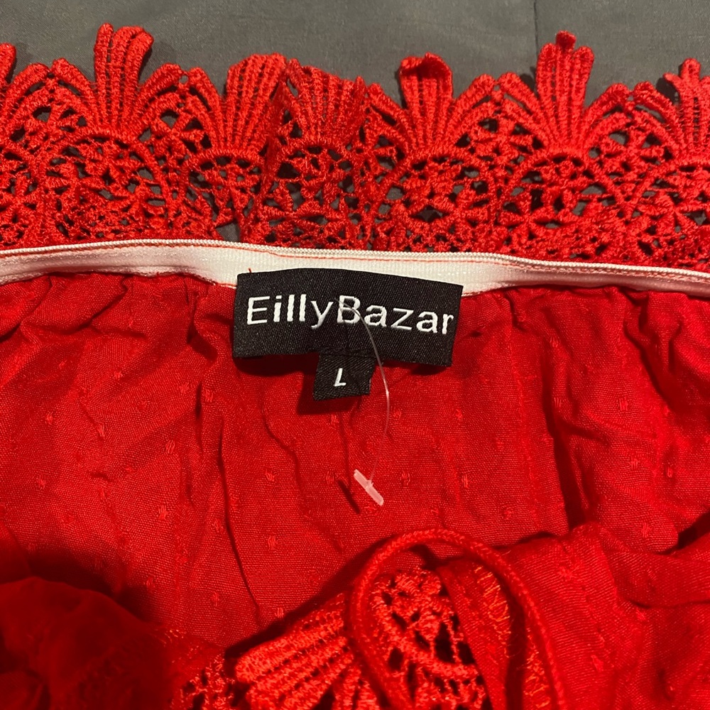 Red crop top blouse - brand new